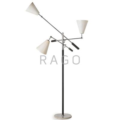 Appraisal: ARREDOLUCE Triennale floor lamp Monza Italy s Chromed-plated brass enameled