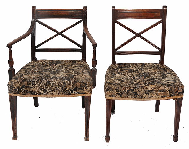 Appraisal: A SET OF EIGHT GEORGE III MAHOGANY DINING CHAIRS including