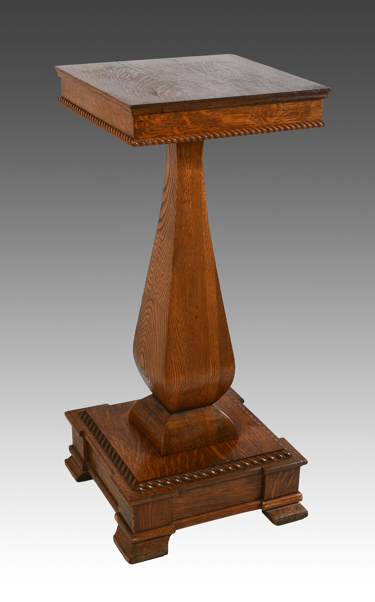 Appraisal: AMERICAN OAK PEDESTAL Early th century American oak pedestal having