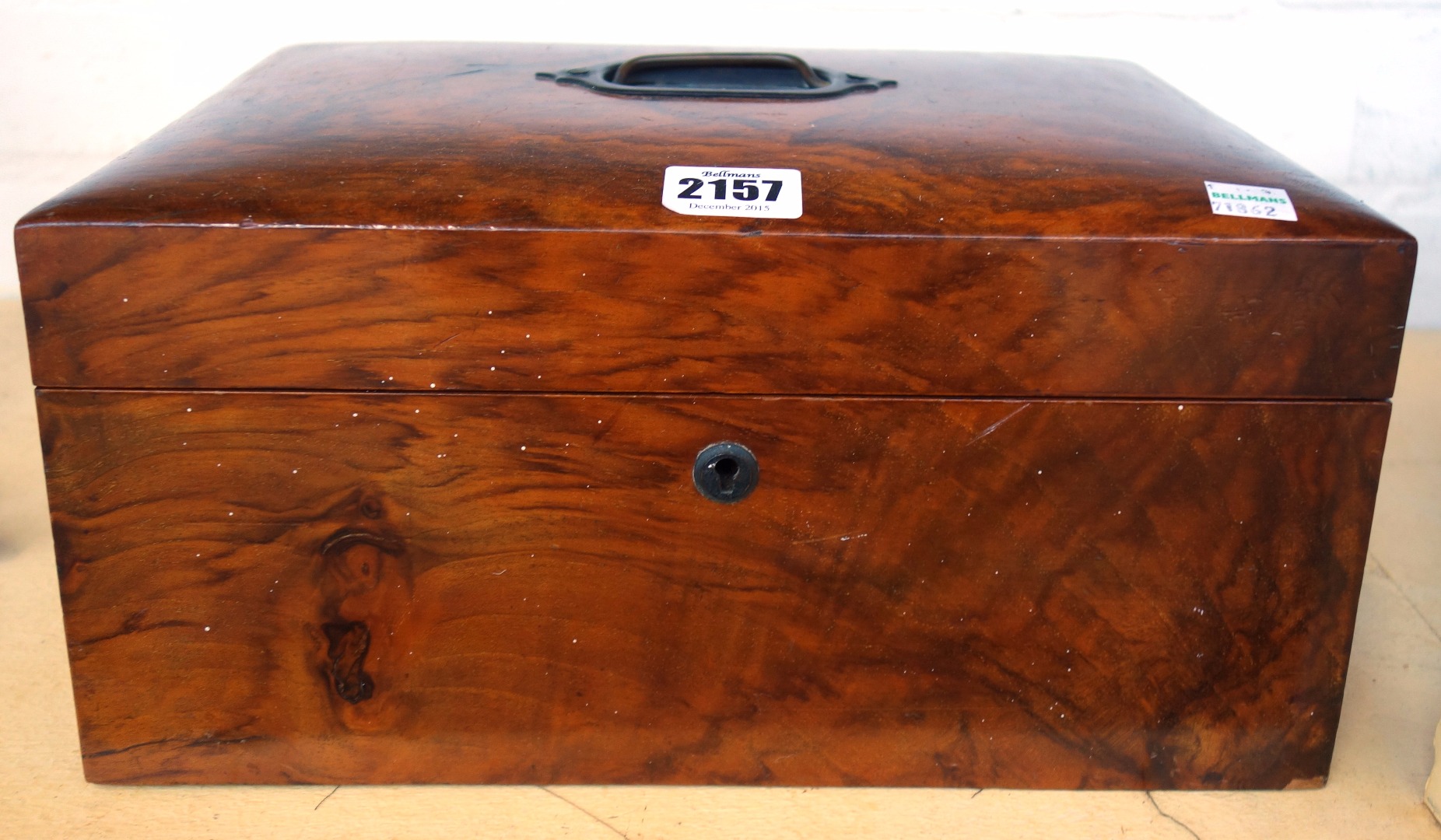 Appraisal: A walnut cased jewellery box an Edwardian mahogany cased mantel