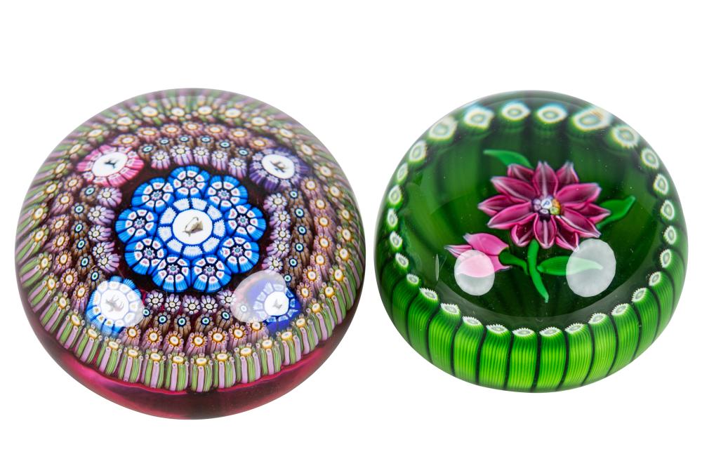 Appraisal: TWO PERTSHIRE GLASS PAPERWEIGHTSthe first with paper label Perthshire Paperweights