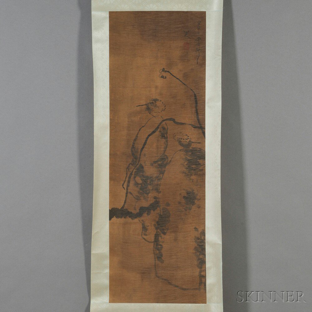 Appraisal: Hanging Scroll China ink and color on silk in the