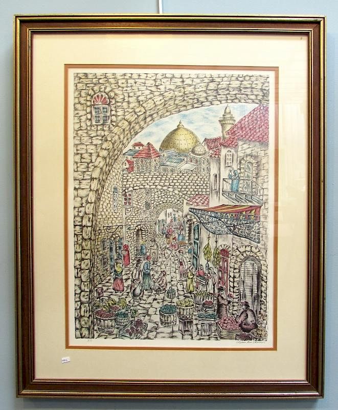 Appraisal: Jerusalem Print Jerusalem Print Description Framed with mask and with