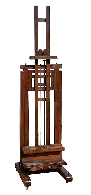 Appraisal: A VICTORIAN OAK ADJUSTABLE ARTIST'S EASEL with winding mechanism cm