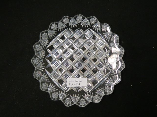 Appraisal: Libbey Cut Glass Plate alternating diamond design scalloped edge signed