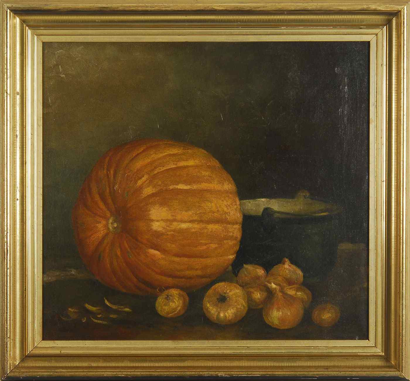 Appraisal: ALBERT FRANCIS KINGAmerican - Still life with pumpkin onions and