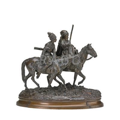 Appraisal: EVGENY ALEXANDROVICH LANCERAY Russian - Bronze sculpture of two Cossacks