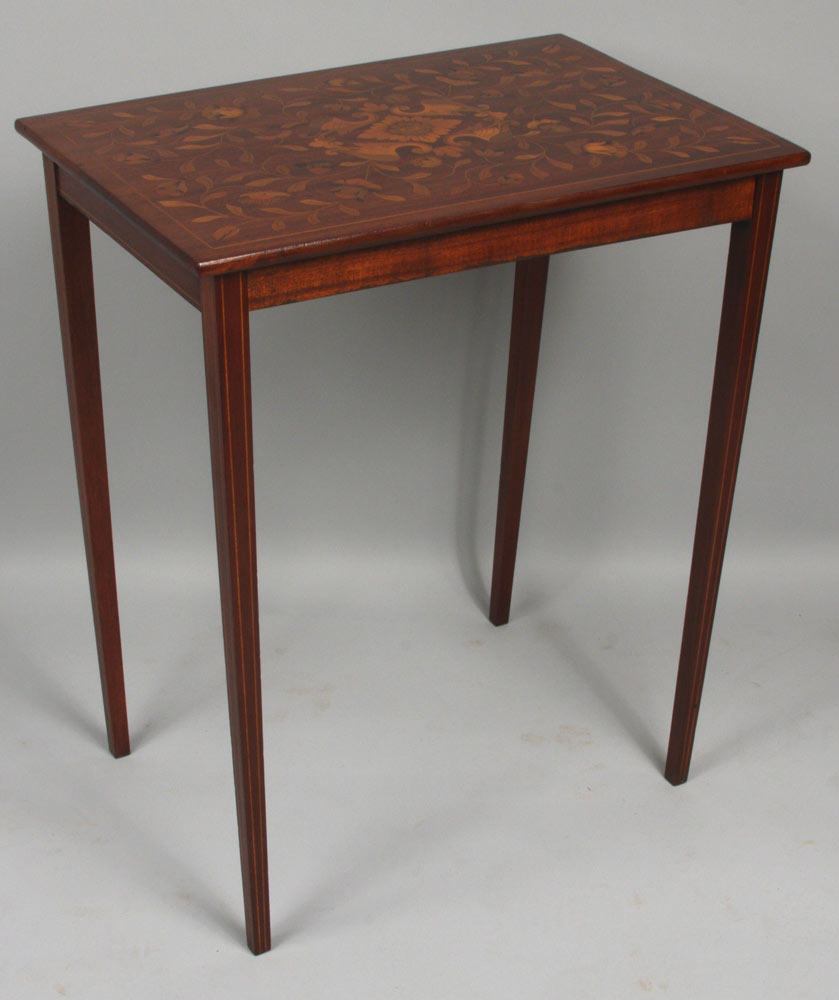 Appraisal: - th C Dutch Marquetry Inlaid Mahogany Table th Century