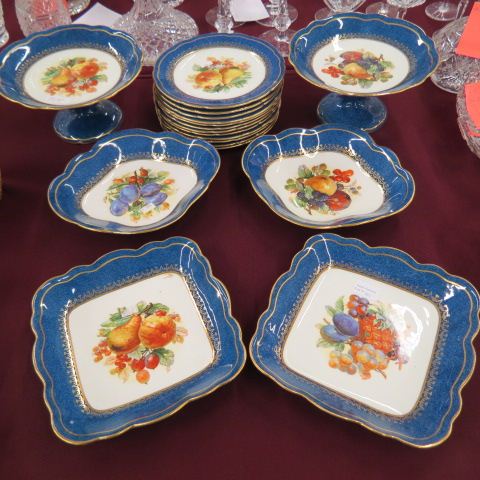 Appraisal: pc Collingwood Bone China Dessert Service fruit decor with beautiful