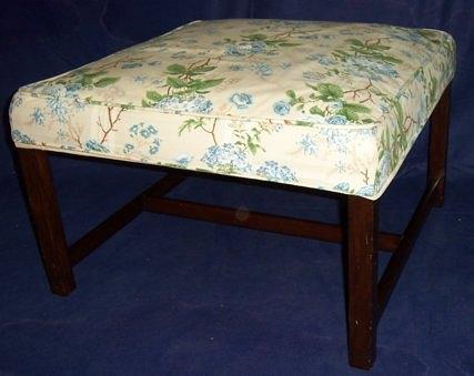 Appraisal: A George III style stool the upholstered top cm square