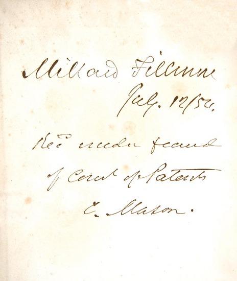 Appraisal: FILLMORE Millard Senate Report of the Commissioner of Patents for