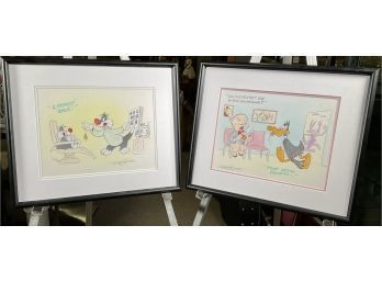 Appraisal: Two original Kirk Mueller mixed media dental themed animations depicting