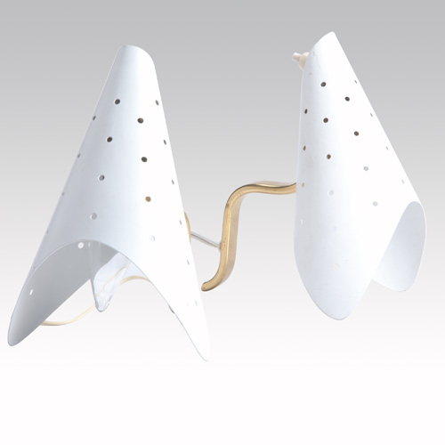 Appraisal: GINO SARFATTI ARTELUCE Pair of Cone table lamps with pierced