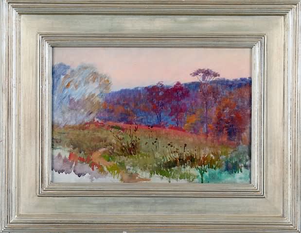 Appraisal: Fields in Fall oil on canvas relined x estate stamp