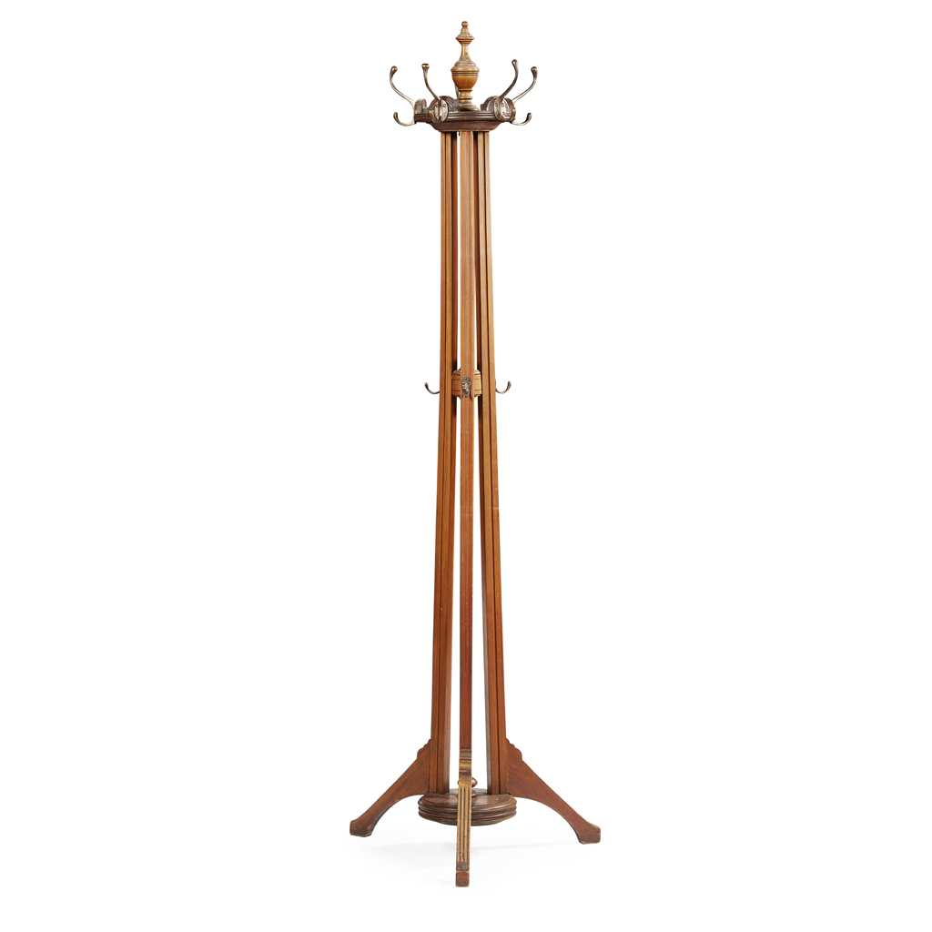 Appraisal: VICTORIAN MAHOGANY COAT HAT STAND LATE TH CENTURY with three