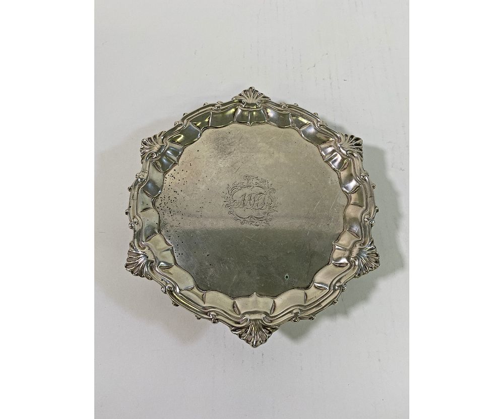 Appraisal: American Silver Waiter Abigail Turner American silver waiter with monogram