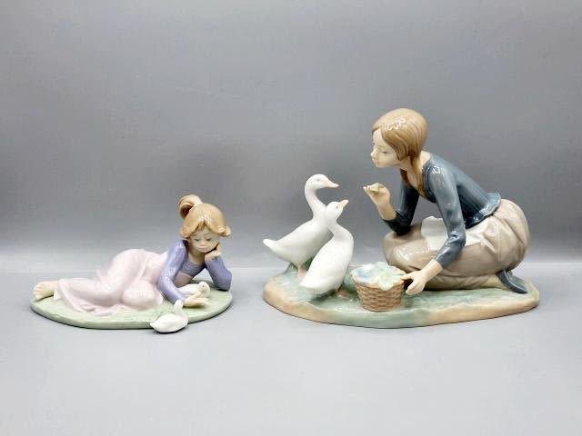 Appraisal: Lladro Figurines in Original Boxes Includes Playful Friends retired sculpted