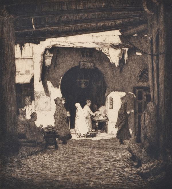 Appraisal: HERBERT ROSE - Rue des Tamis Tunis etching HERBERT ROSE