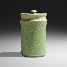 Appraisal: Wilhelmina Post for Grueby Faience Company RARE TOBACCO JAR WITH