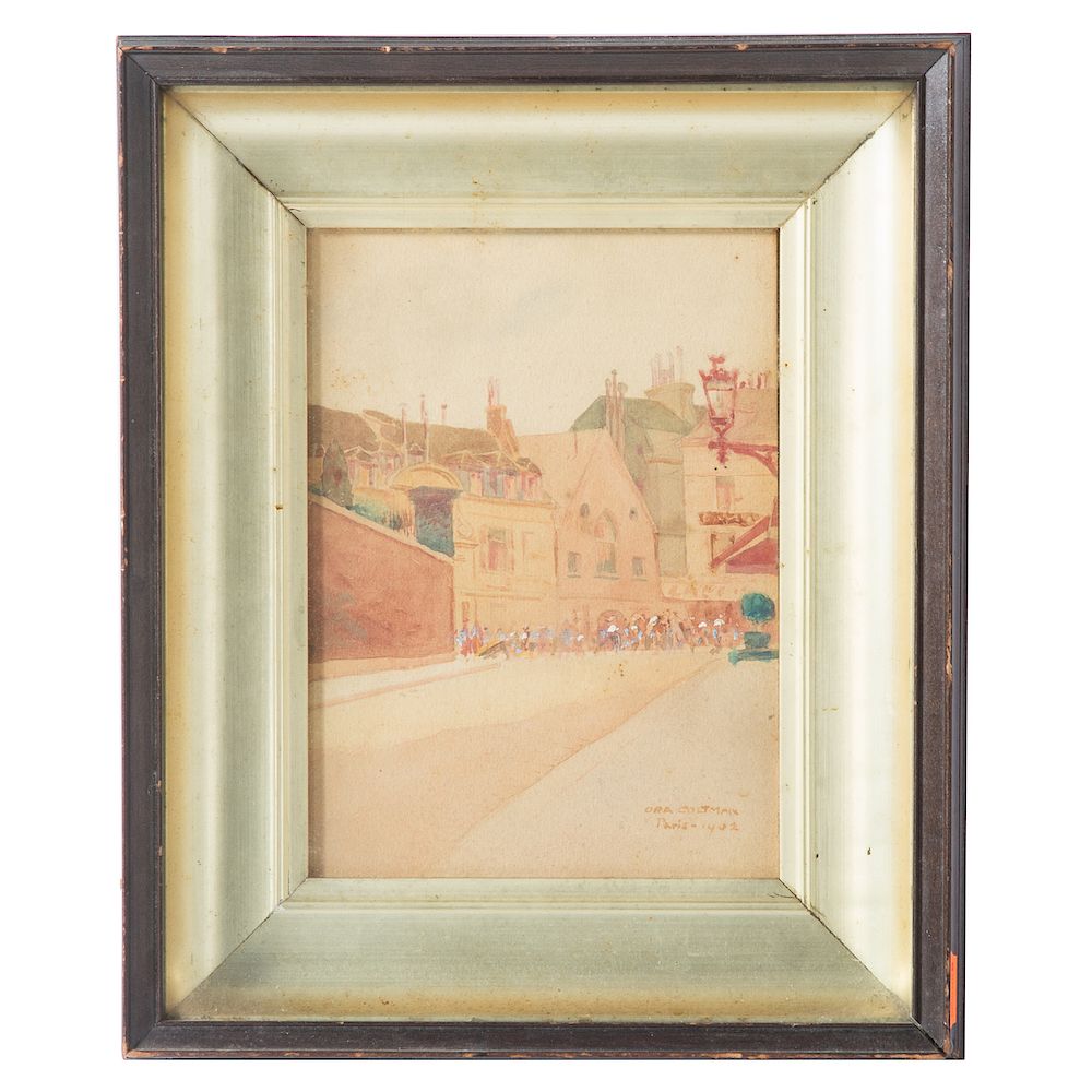 Appraisal: Ora Coltman A Street in Paris American - Watercolor on