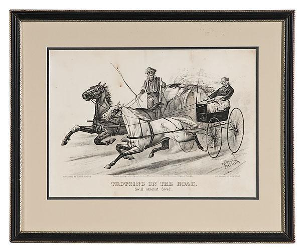 Appraisal: CURRIER IVES TROTTING ON THE ROAD SWILL AGAINST SWELL small