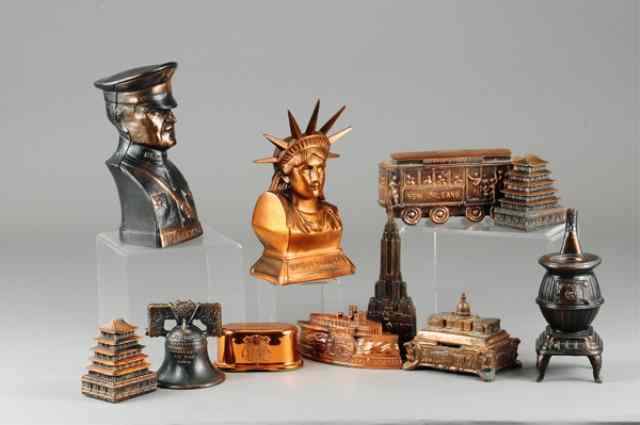 Appraisal: GROUPING OF DIE-CAST STILL BANKS Large lot of varied figural