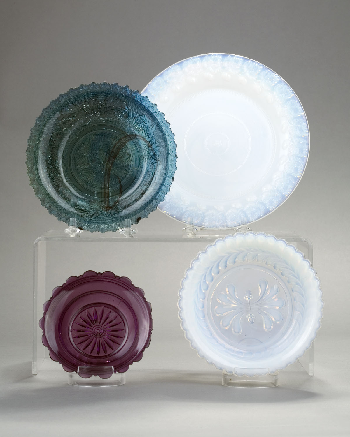 Appraisal: GROUP OF PRESSED AND LACY PRESSED COLORED AND COLORLESS GLASS