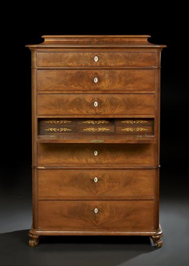 Appraisal: Biedermeier Style Mahogany Semanier late- th century in two parts