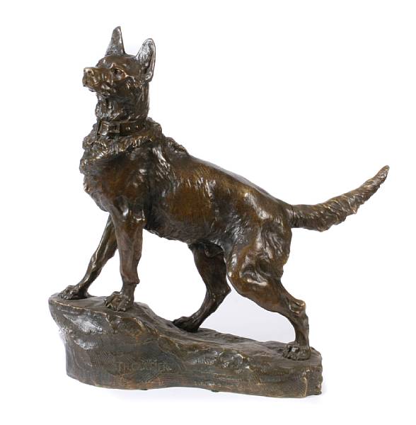 Appraisal: A patinated bronze model of a hound cast after a