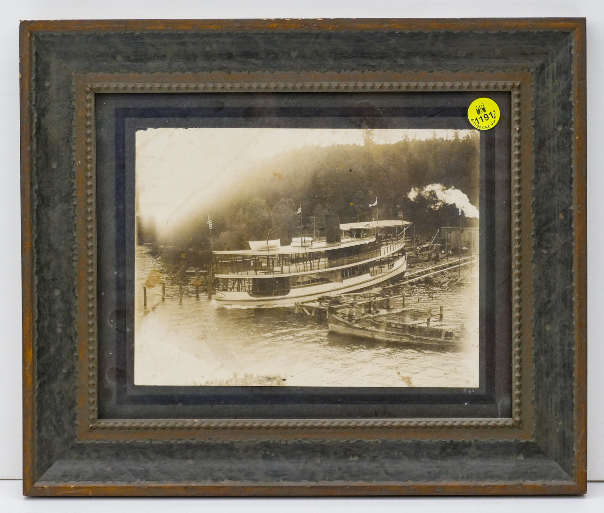 Appraisal: Antique Steamship Launching Photograph Framed ''x ''