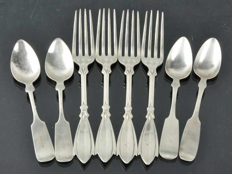 Appraisal: Lot of Coin Silver Pieces Description Includes four spoons by