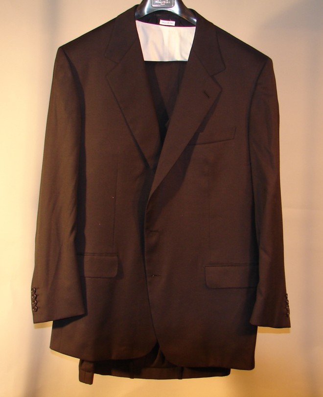 Appraisal: BRIONI Size Italian worsted wool button jacket vest cuffed trousers