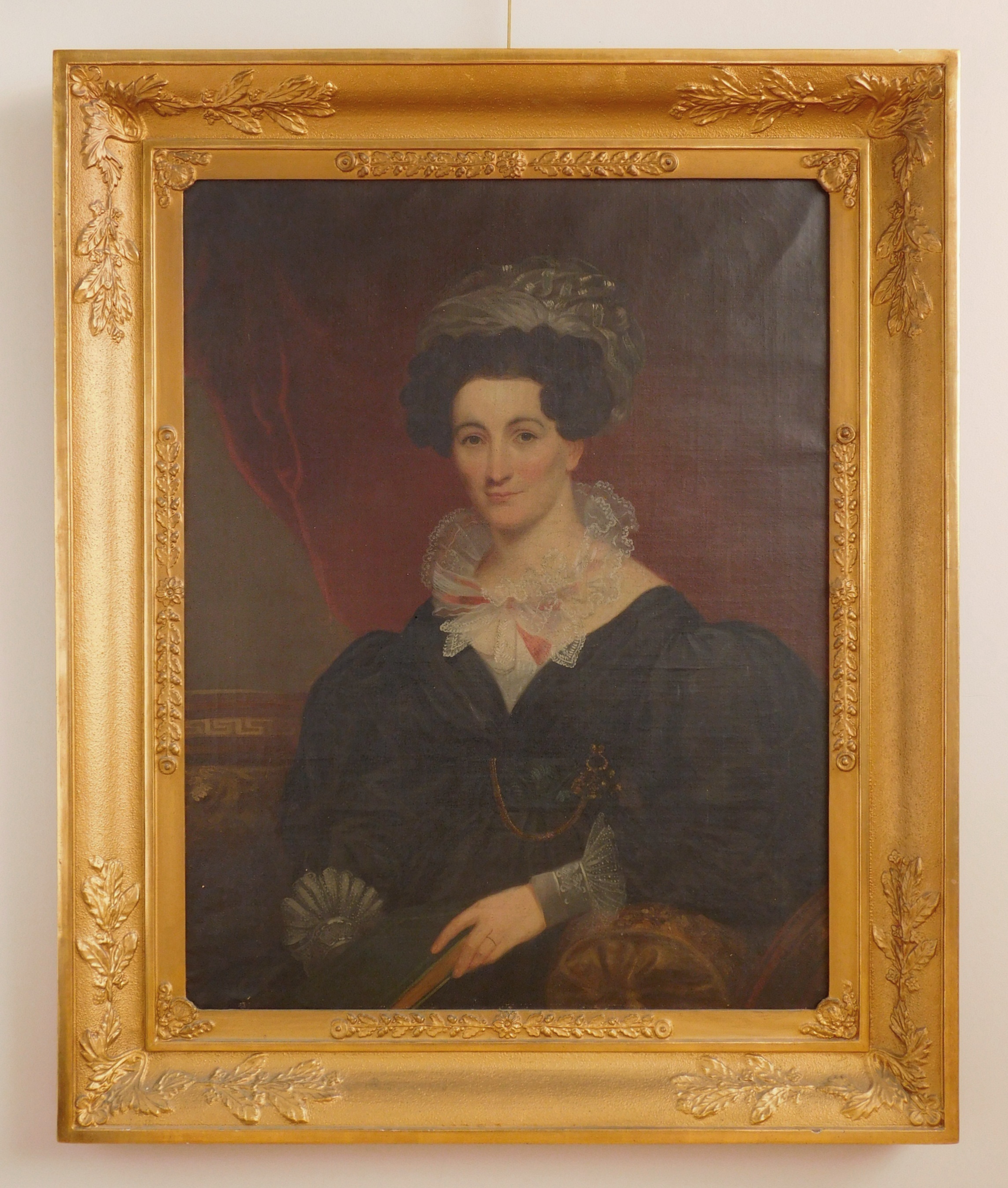 Appraisal: th c American School Portrait of a Lady- oil on