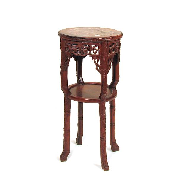 Appraisal: A Chinese carved hardwood pedestal height in diameter in