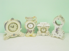 Appraisal: china clocks and an empty china case This lot sold