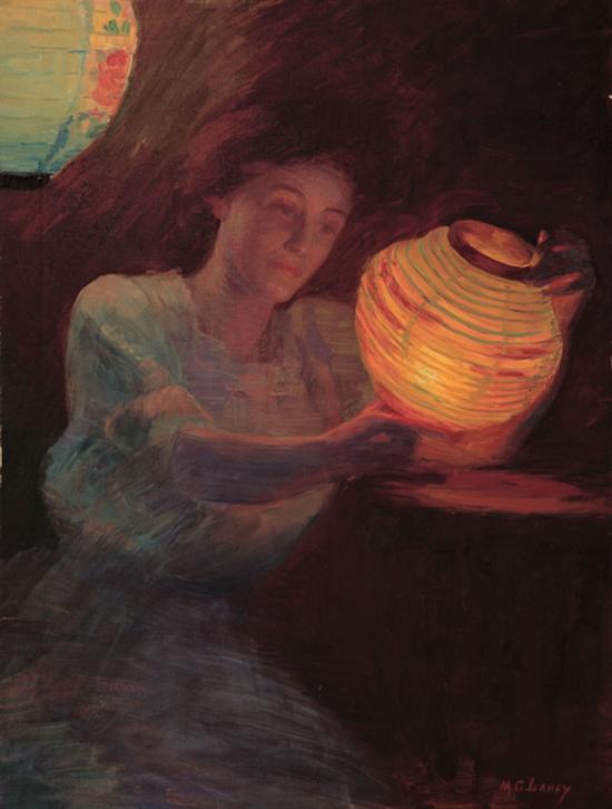 Appraisal: M G LAHEY American th Century Woman with a Lantern