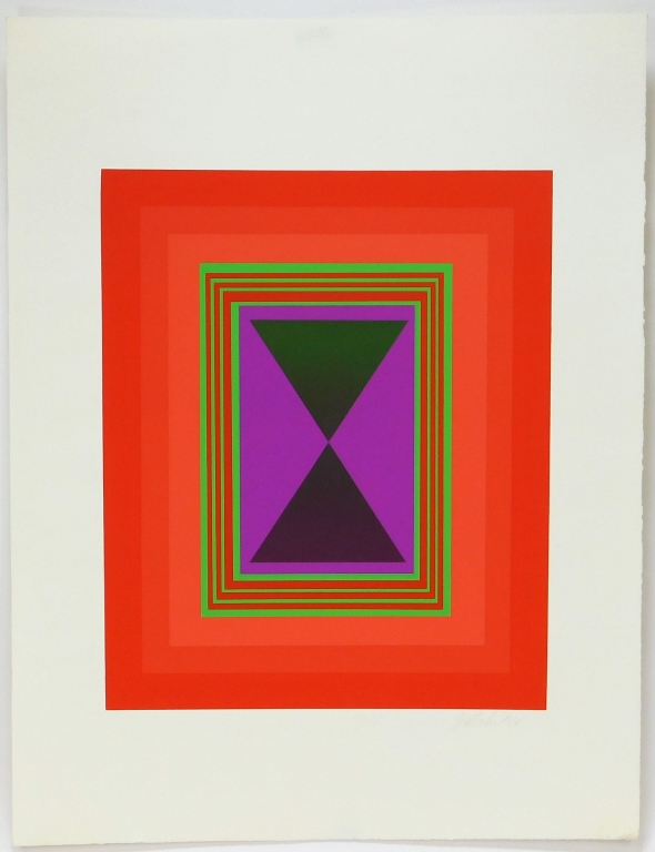 Appraisal: MCM ABSTRACT GEOMETRIC COLOR FIELD LITHOGRAPH United States th CenturyJosef