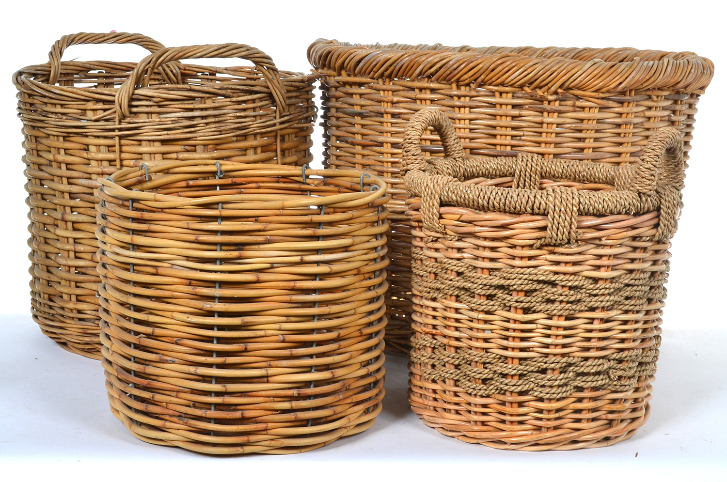 Appraisal: A COLLECTION OF FOUR WICKER BASKETS