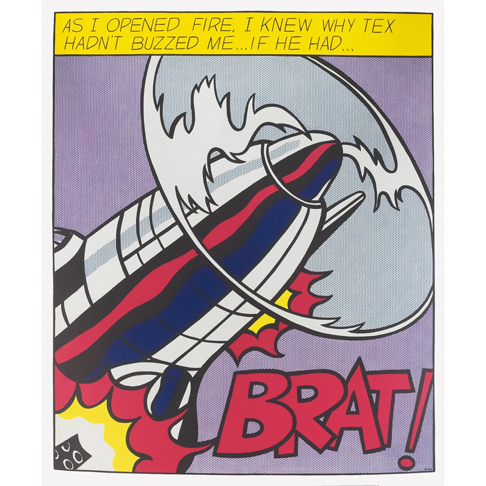 Appraisal: Roy Lichtenstein American - ''As I Opened Fire '' triptych