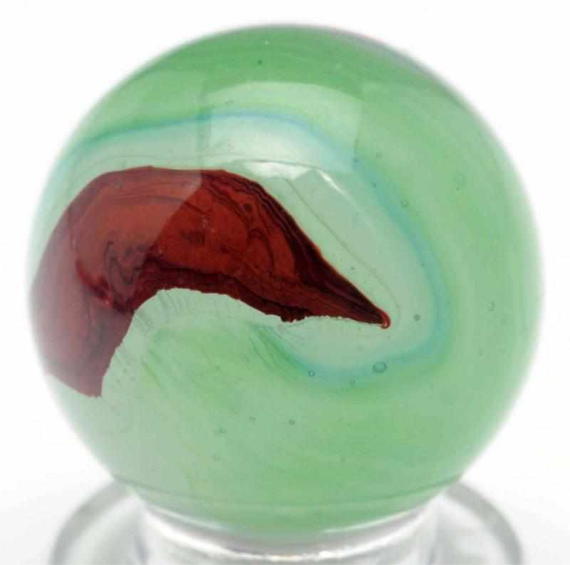 Appraisal: Rare Akro Agate Green Blue Oxblood Marble Rare green with