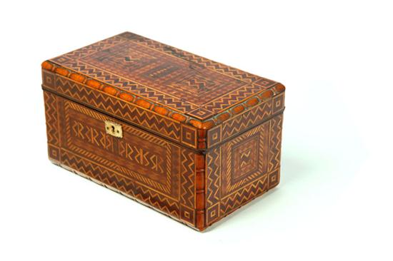 Appraisal: INLAID BOX American or English early th century mahogany Inlay