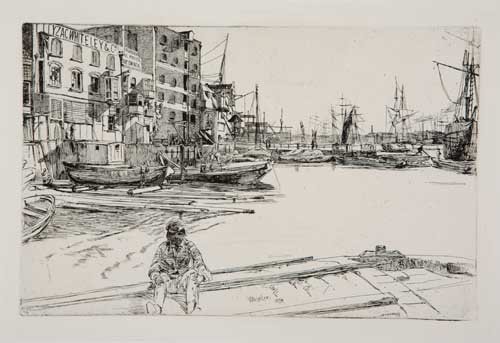 Appraisal: JAMES A M WHISTLER Eagle Wharf Etching on cream laid