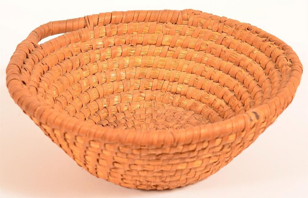 Appraisal: Rye Straw Coil Basket Pennsylvania th Early th Century Rye