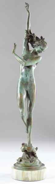 Appraisal: Harriet Frishmuth NY - Bronze Nudetitled ''Crest of the Wave