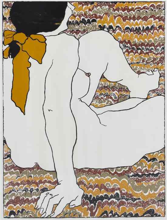 Appraisal: Fay Peck American th century Beribboned Nude silkscreen edition signed