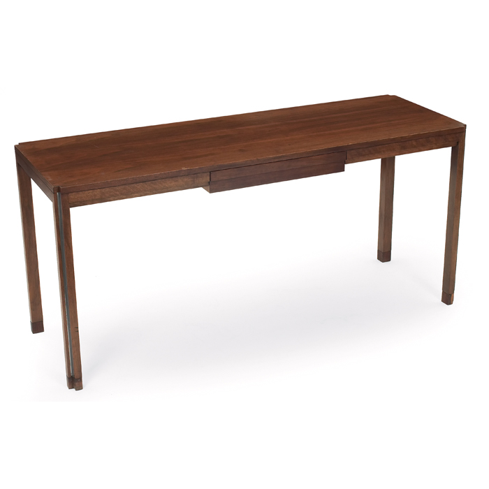 Appraisal: Edward Wormley console table by Dunbar walnut rectangular top with