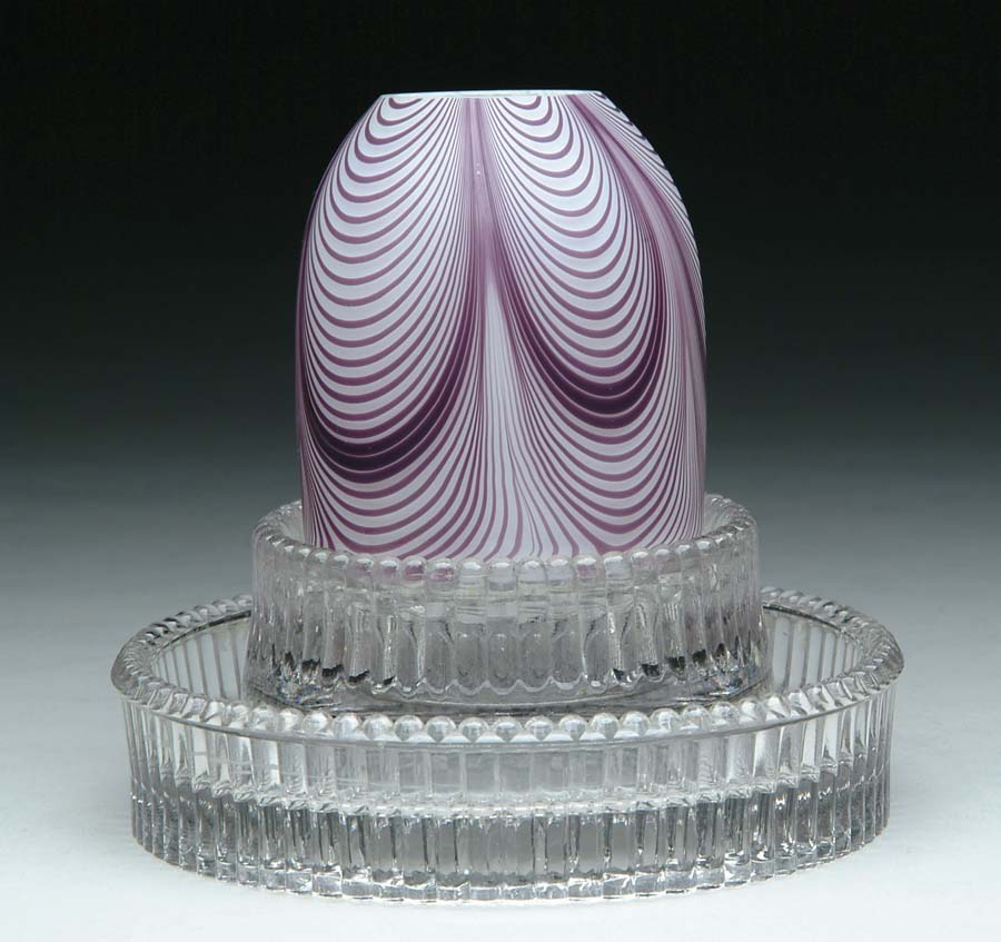 Appraisal: ART GLASS FAIRY LAMP Wonderful fairy lamp has an amethyst