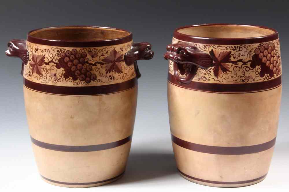 Appraisal: PAIR WINE COOLERS - Pair of Davenport Terra Cotta Wine