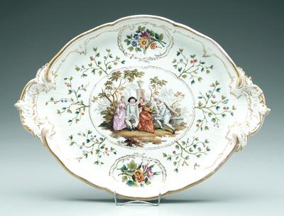 Appraisal: Berlin porcelain tray hand painted scene with musicians and jesters