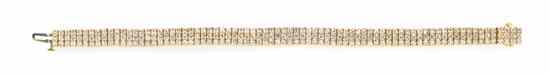 Appraisal: A Karat Yellow Gold and Diamond Bracelet containing round brilliant